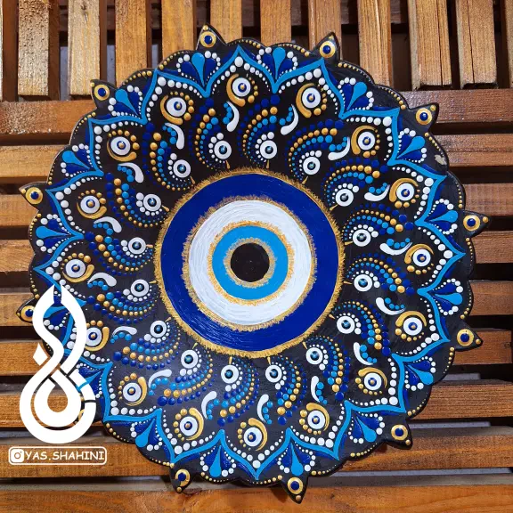تصویر 1  دیوارکوب سنتی چشم زخم طرح 2