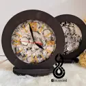 تصویر 2 ساعت رومیزی ماهگون